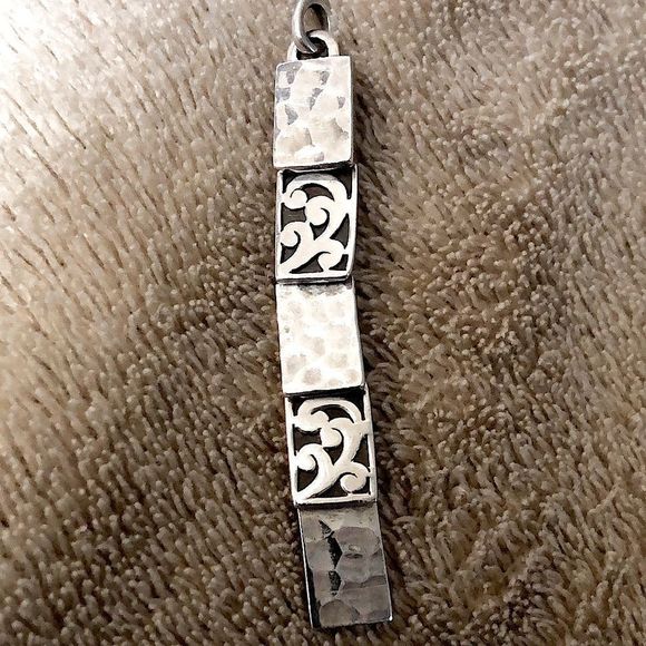 LOIS HILL Sterling Silver Drop Dangle Alternating Hammered Filigree Earrings - Picture 14 of 16